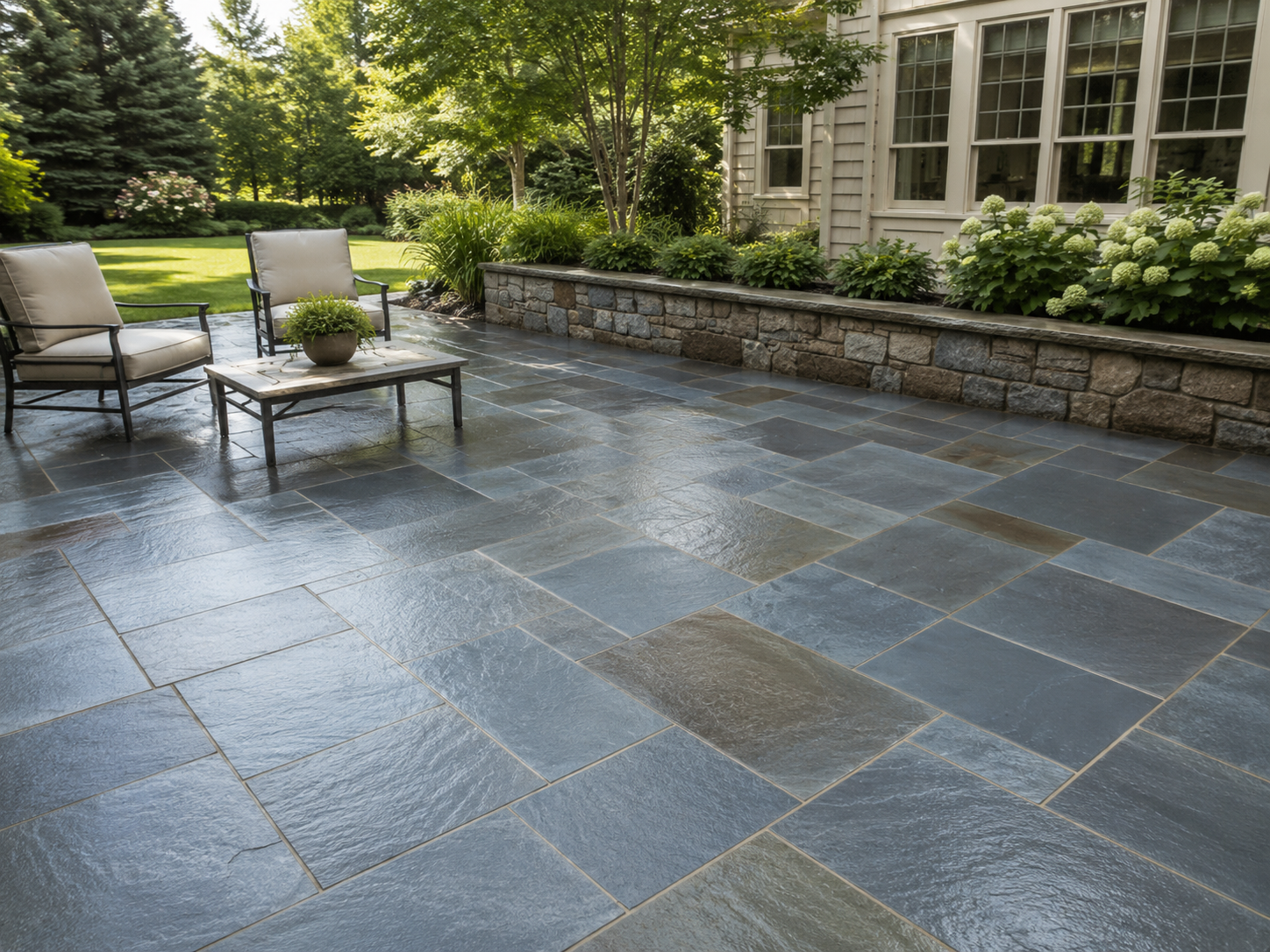 Bluestone patio cleaning and sealing
