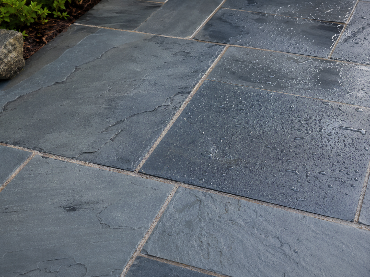 Sealed bluestone surface with water protection