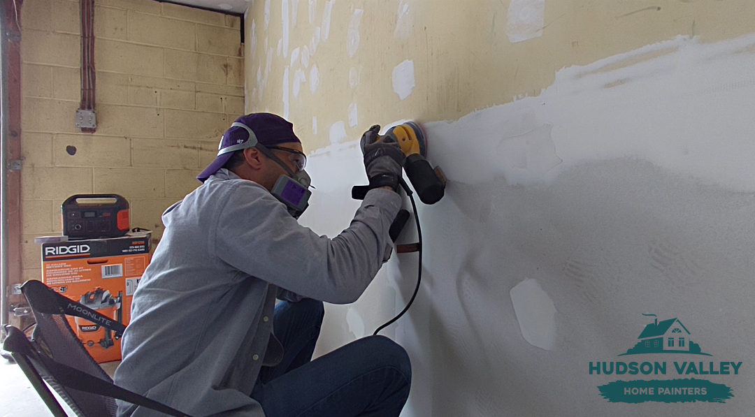 Drywall sanding and surface preparation by Hudson Valley Home Painters