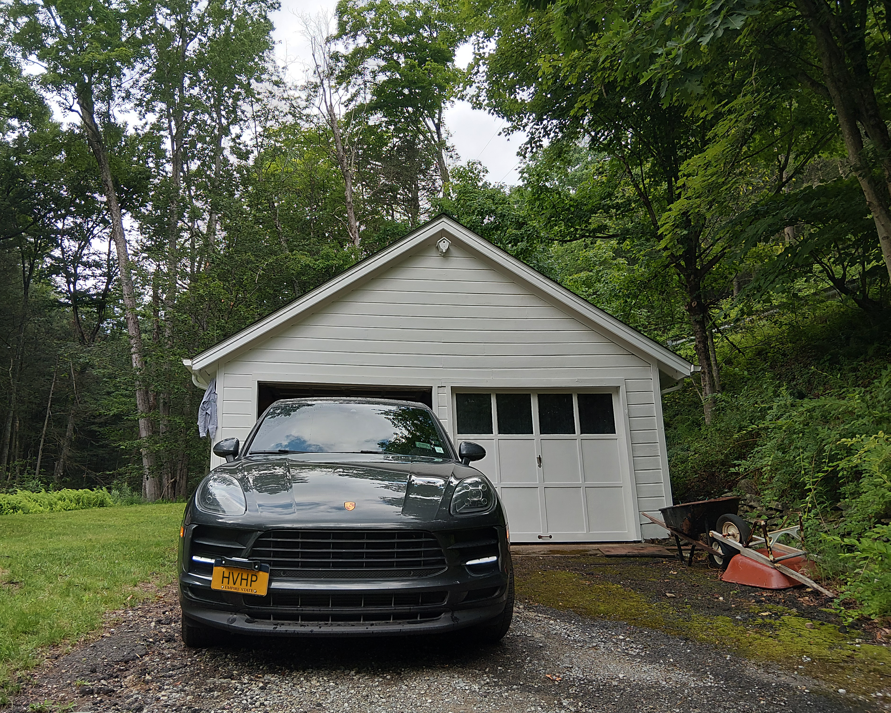 Finished wood garage painting project in the Hudson Valley