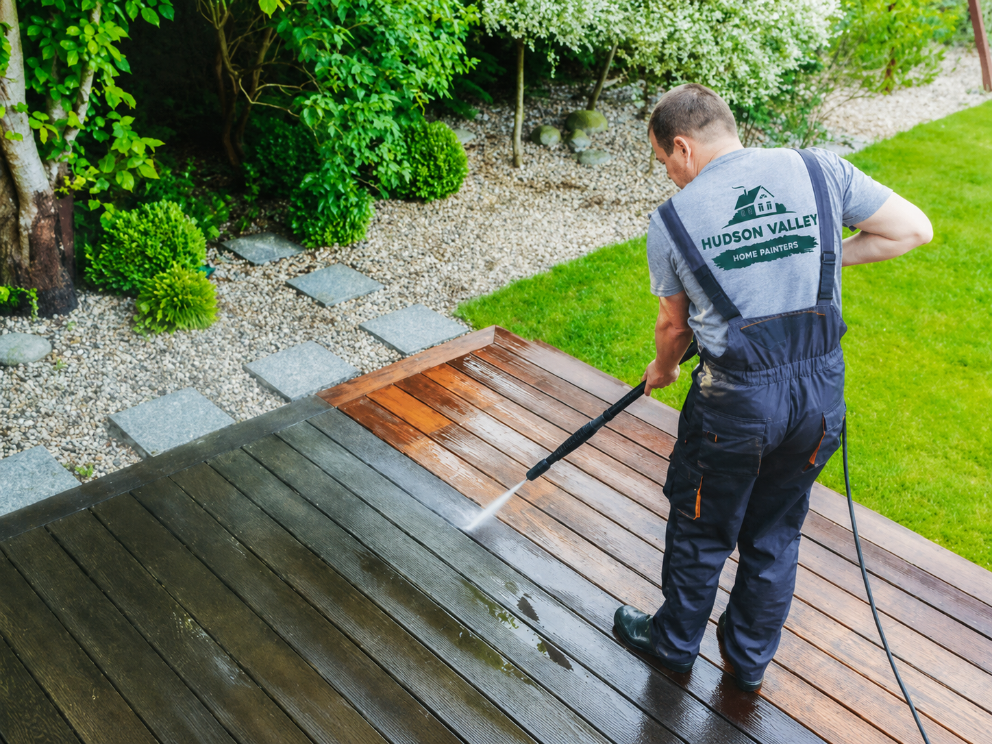 Residential exterior pressure washing