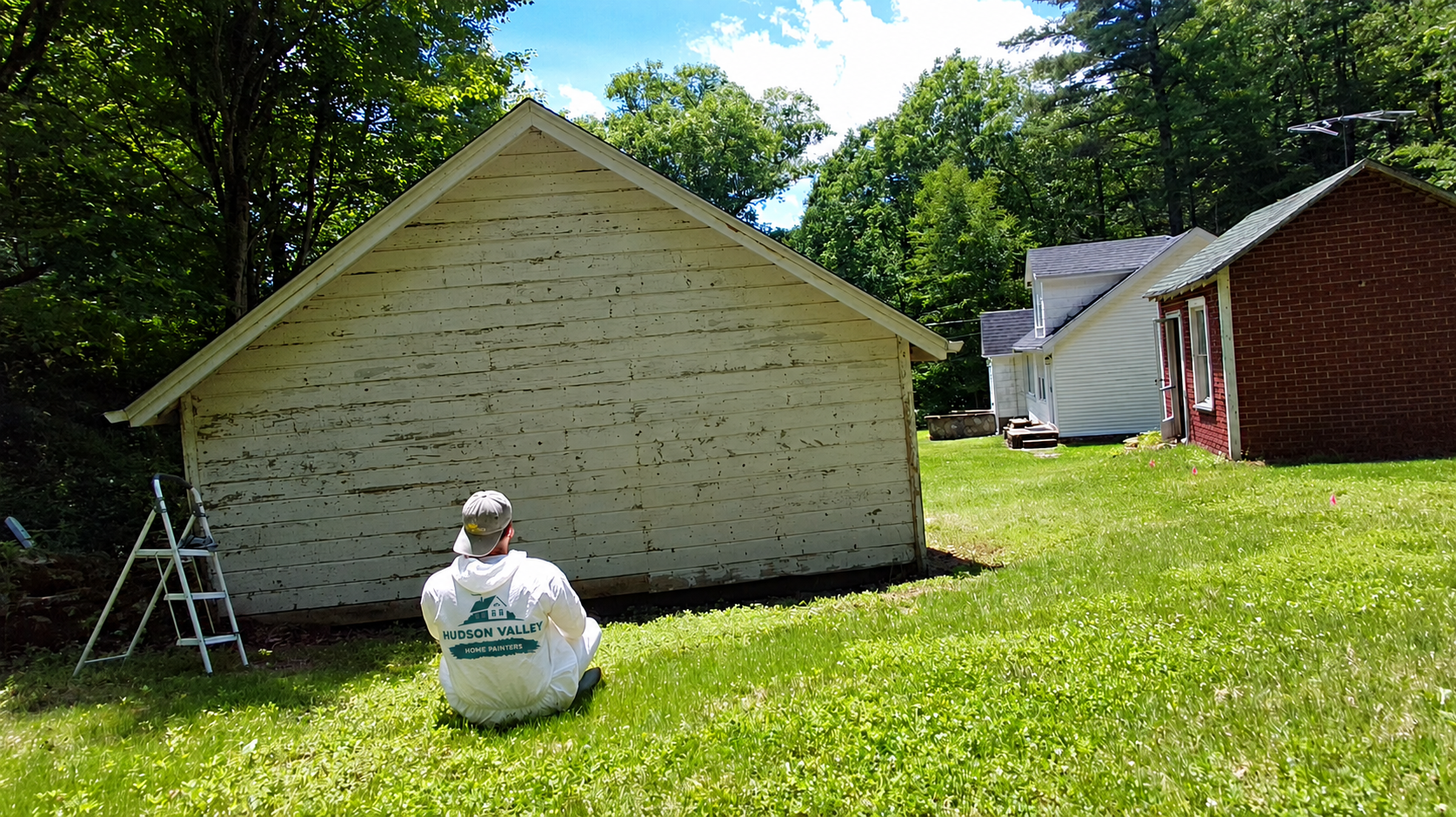 Thoughtful garage painting and exterior wood restoration process